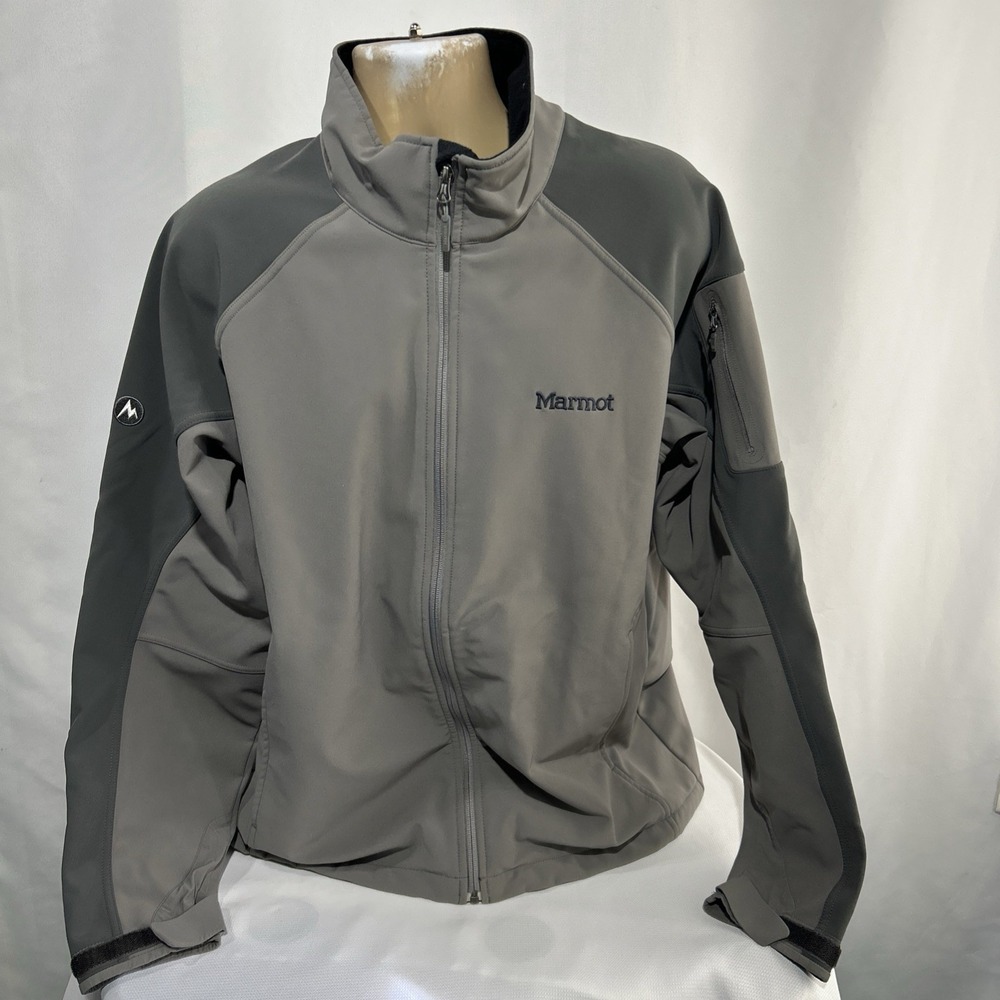 Marmot Jacket Men's XL Gray Fleece Lined Full Zip